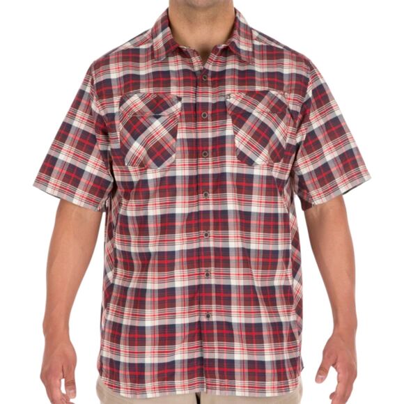 5.11 Tactical Slipstream Cover Shirt Mens XL Red Spartan Plaid Short Sleeve Snap - Picture 1 of 12